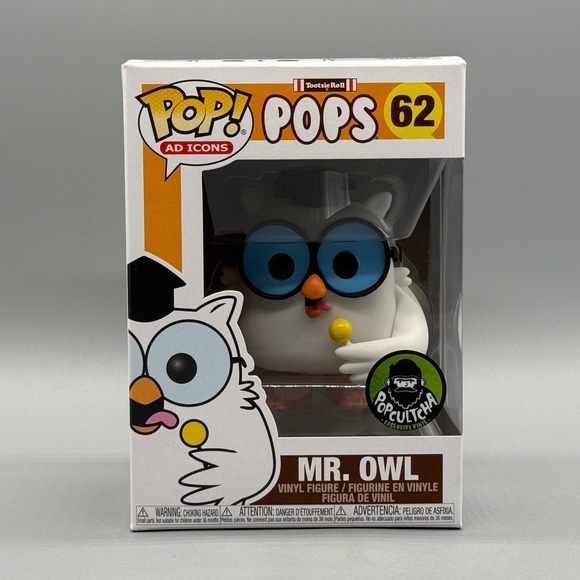 Funko Other - Funko Pop! Ad Icons #62 Mr. Owl Tootsie Roll Pops Popcultcha Exclusive *Vaulted*